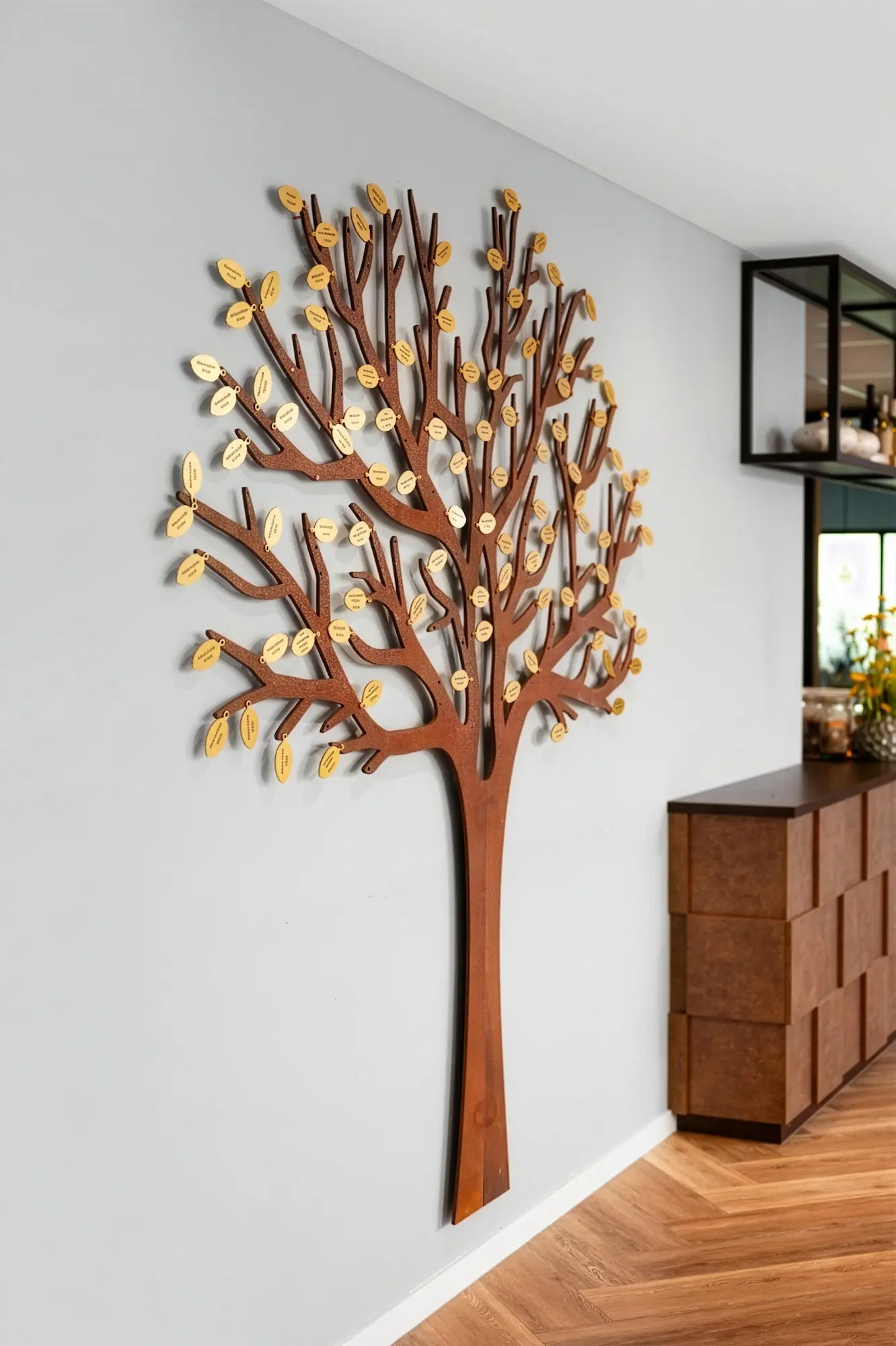 Muurboom als wandmonument voor een gezamenlijke herdenkingsplek