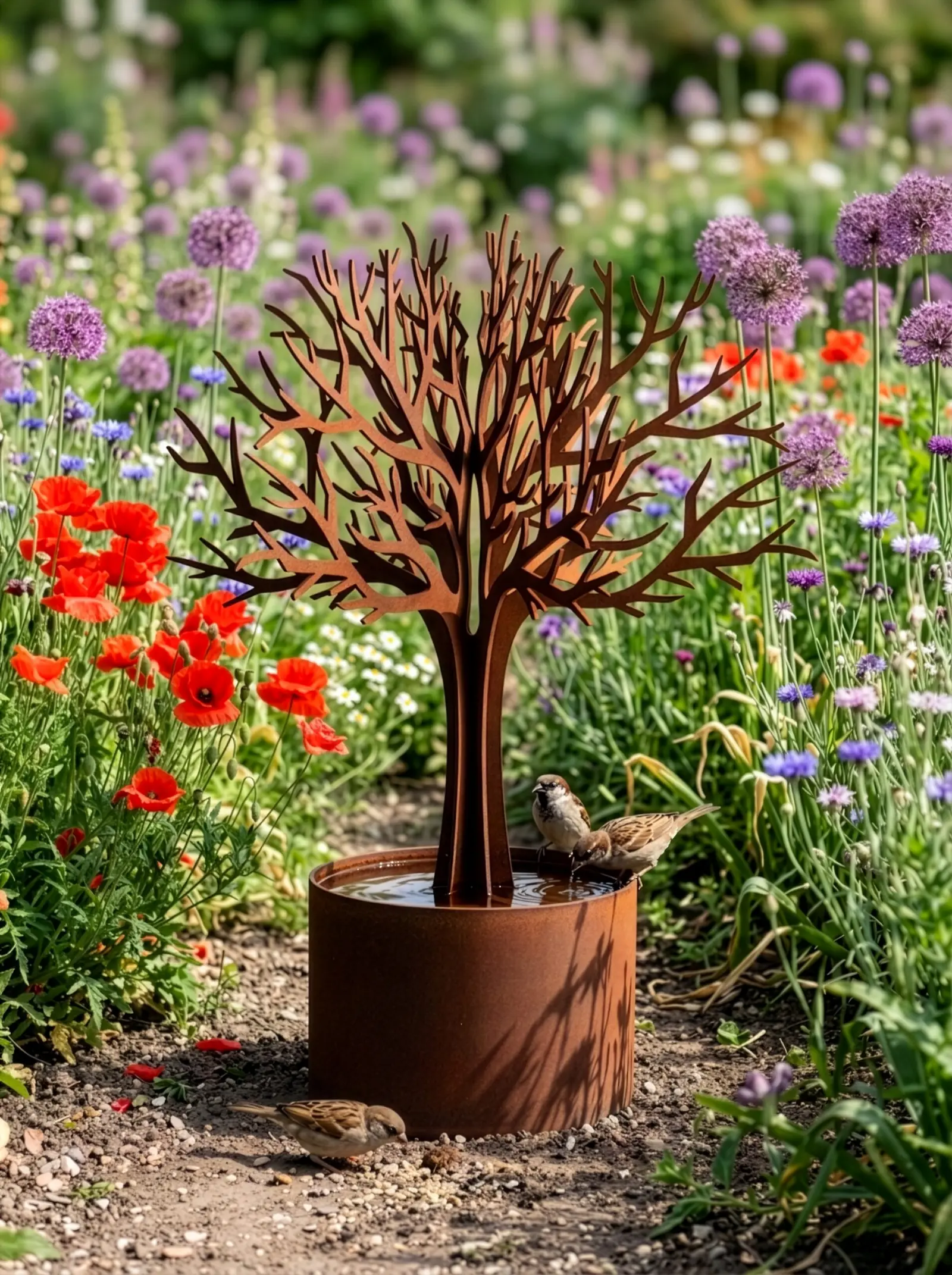 Een tuinurn van cortenstaal voor in de eigen tuin